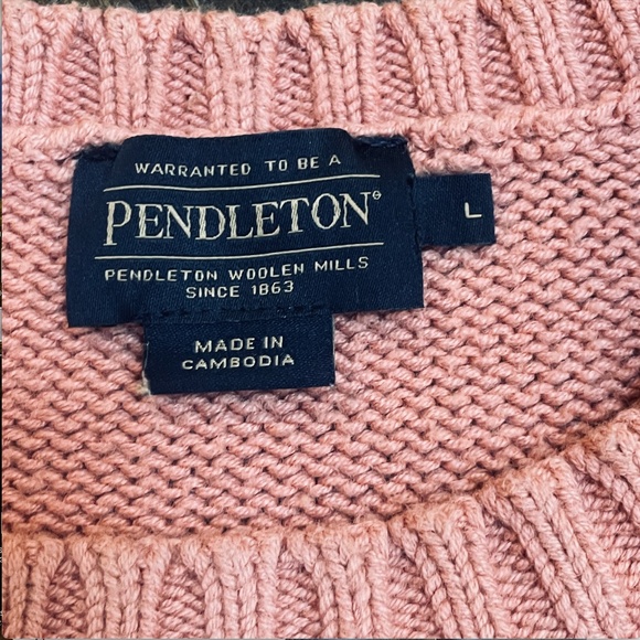 Pendleton Cotton/Wool blend Color Block Sweater - Picture 6 of 7